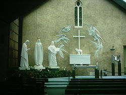 Altar sculpture at Knock, based on the apparition