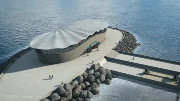 Artist's impression of a section of the tidal lagoon