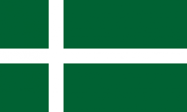 Scottish island of Barra raises the green and white Nordic cross flag