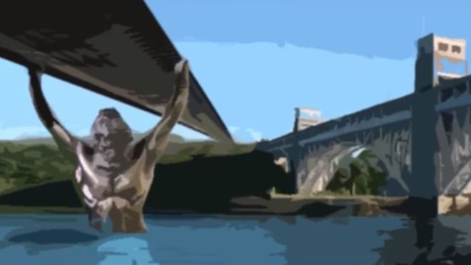 Benji Poulton's designs with Bendigeidfran rising up out of the water to support the bridge