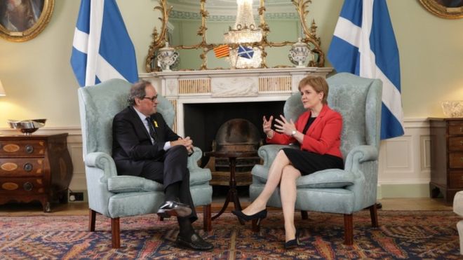 Catalan President and Scotland's First Minister meet in July 2018. Picture Getty Images