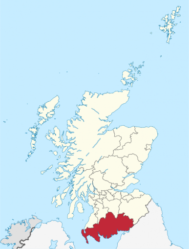 Dumfries and Galloway map location Scotland