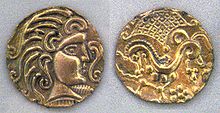 Gold coins minted by the Parisii in 1st century BC