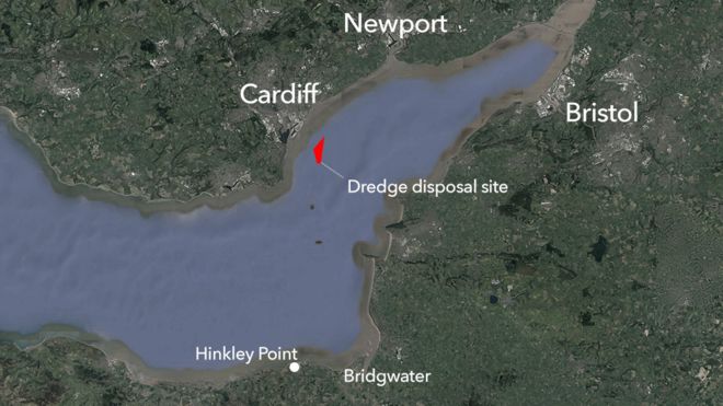 Hinkley dredging map courtesy BBC Wales