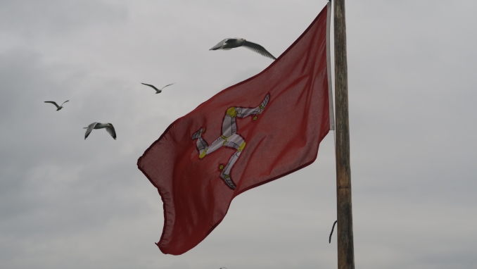 Manx Flag over the Irish Sea
