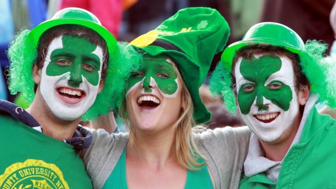 Irish fans pictured on Ireland Rugby World Cup bid website