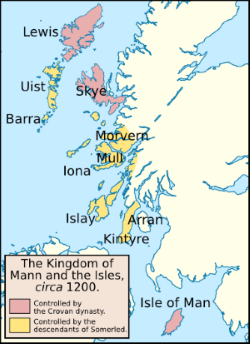 Kingdom of Mann and the Isles. Courtesy of Wikipedia.