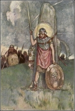 Cúchulainn's Death illustration by Stephen Reid 1904