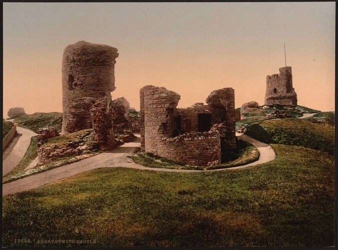 Aberystwyth Castle ruins in the 1890s