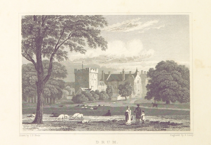 Drum Castle in 1829 by John Preston Neale