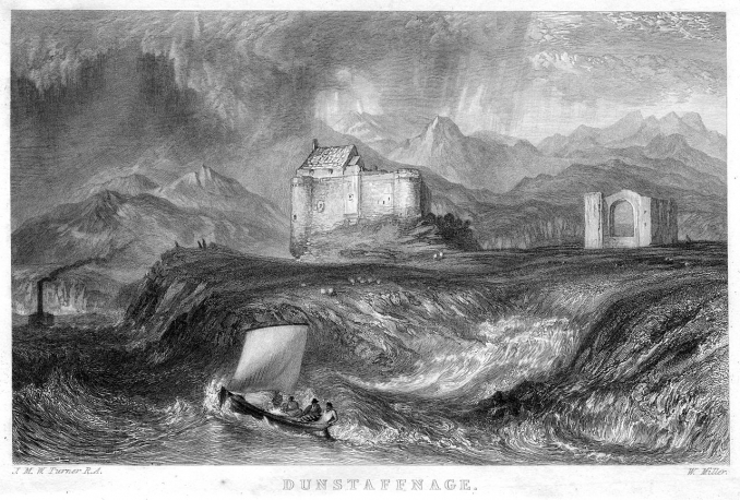Dunstaffnage Castle, 1836 engraving by William Miller after J. M. W. Turner