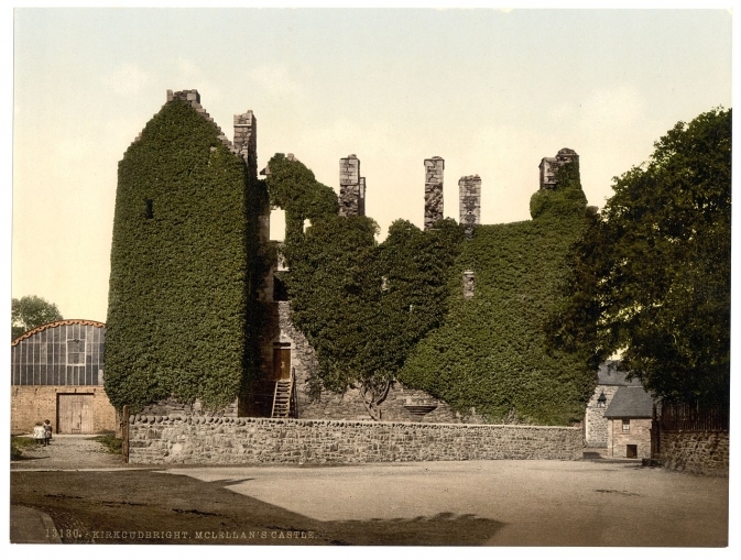 MacLellan's Castle was covered in ivy in the 19th century courtesy Library of Congress.
