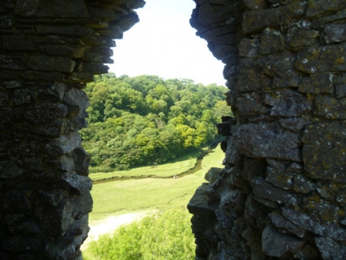 View of Pennard Pill River from window of Pennard Castle. Image from Transceltic