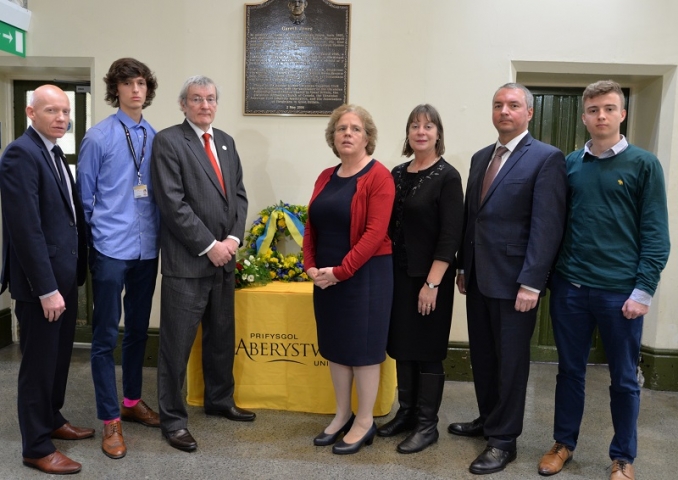 Wreath laying ceremony in memory of former Aberystwyth university student Gareth Jones