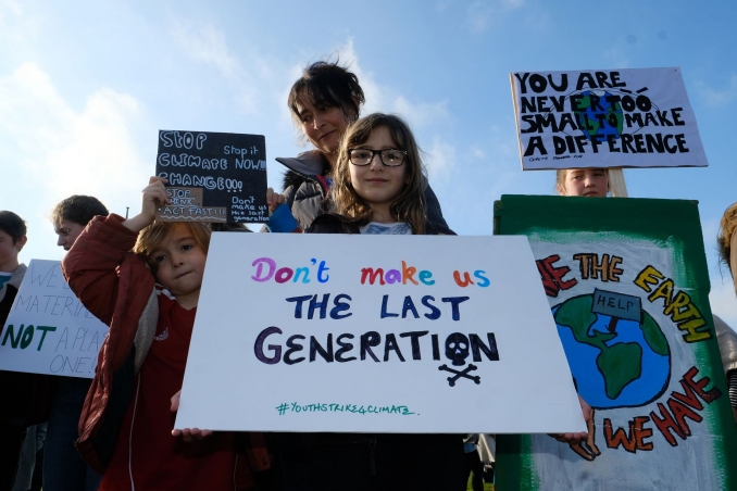 Youth Strike 4 Climate protest held at Cornwall Council's County Hall in Truro
